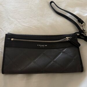 Coach Black Leather Wristlet/Wallet